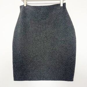 Eileen Fisher Women Skirt Size M Medium Knit Straight Gray Dark Heather RARE